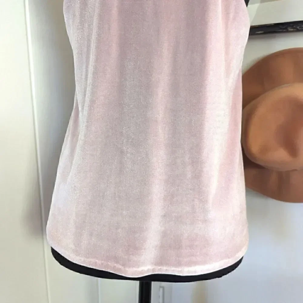 Aqua Sleeveless Rose Quartz Pink Velvet Top M Fairy Coquette Girl Whimsigoth